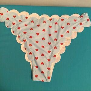 Bikini Bottoms - Blue with Red Hearts Sz L